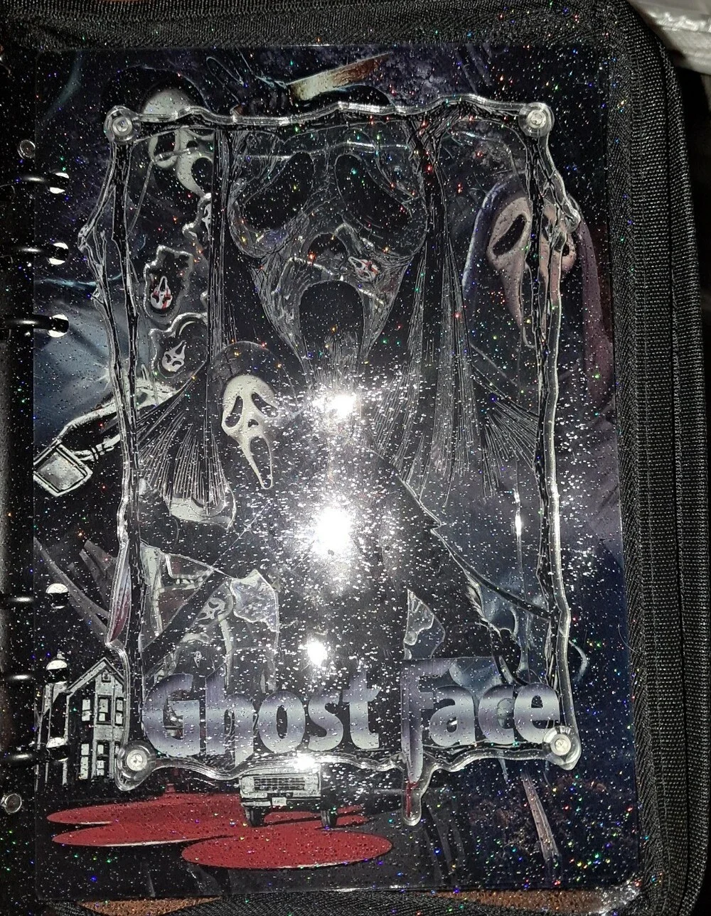 New! A5 Size GHOST FACE Acrylic Shaker Notebook